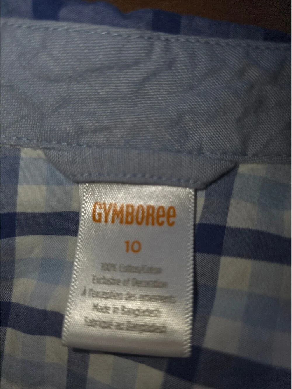 Gymboree boys plaid button down size 10